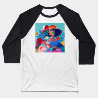 Lady in the flowers Baseball T-Shirt